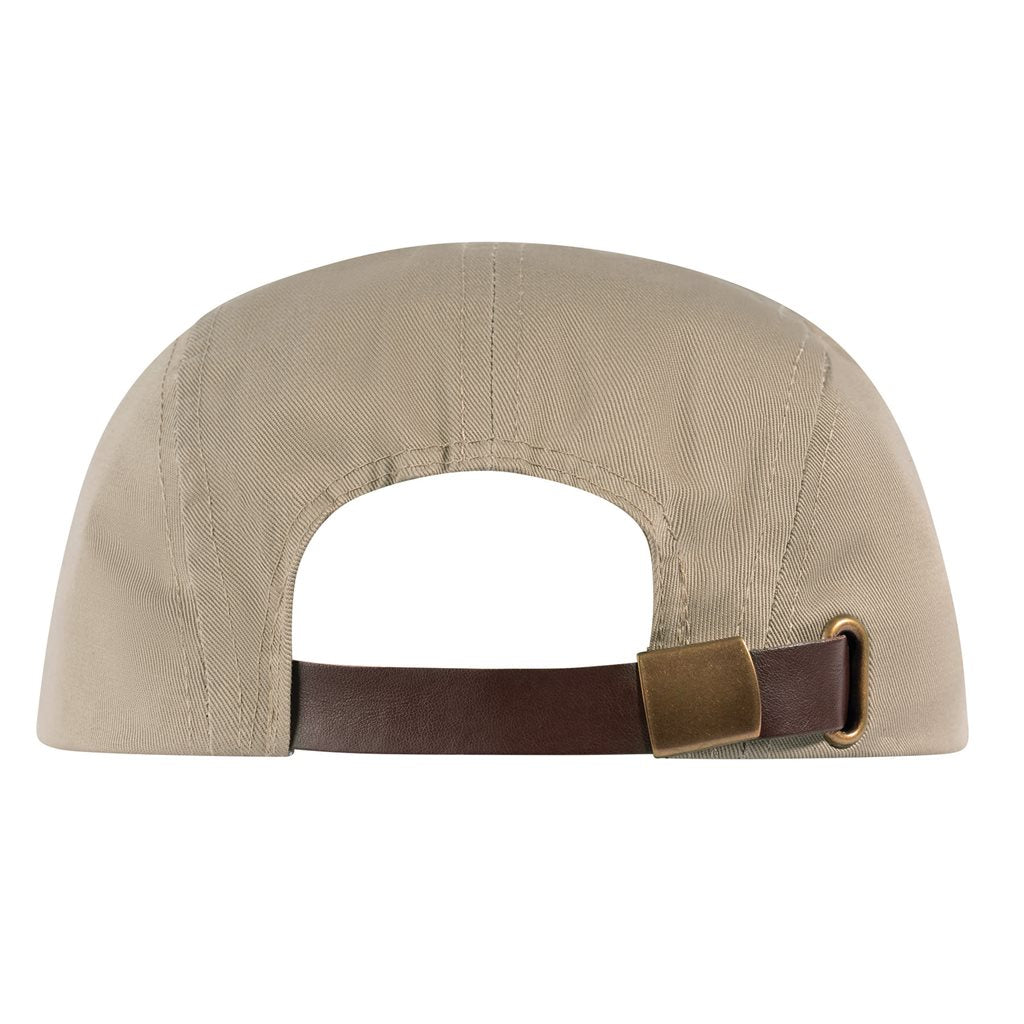 Gorra WOODLAND con dos orificios de ventilación laterales y correa de cuero ajustable