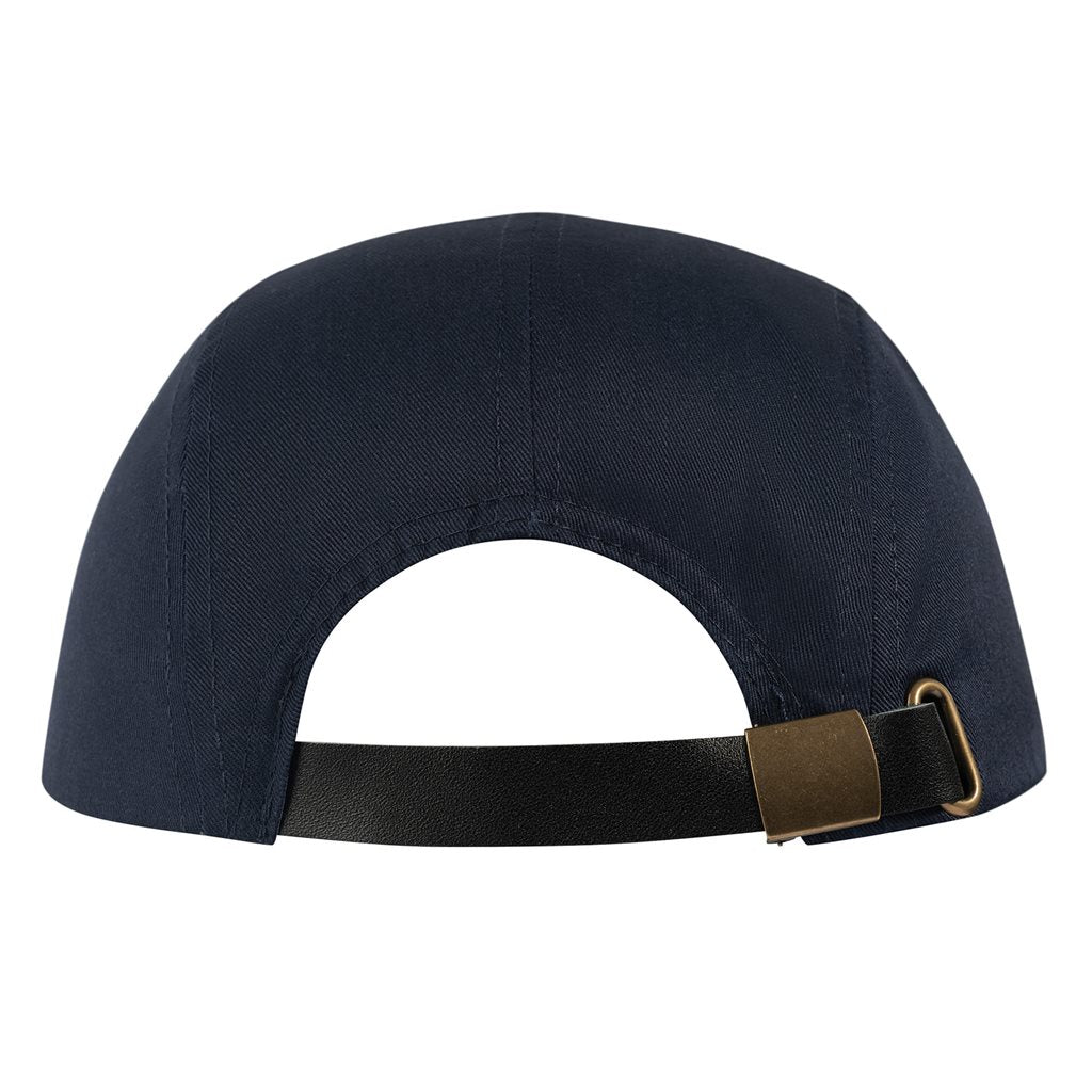 Gorra WOODLAND con dos orificios de ventilación laterales y correa de cuero ajustable