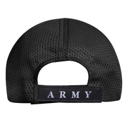 Gorra ARMY negra con rejilla trasera, visera rígida y bordado 3D