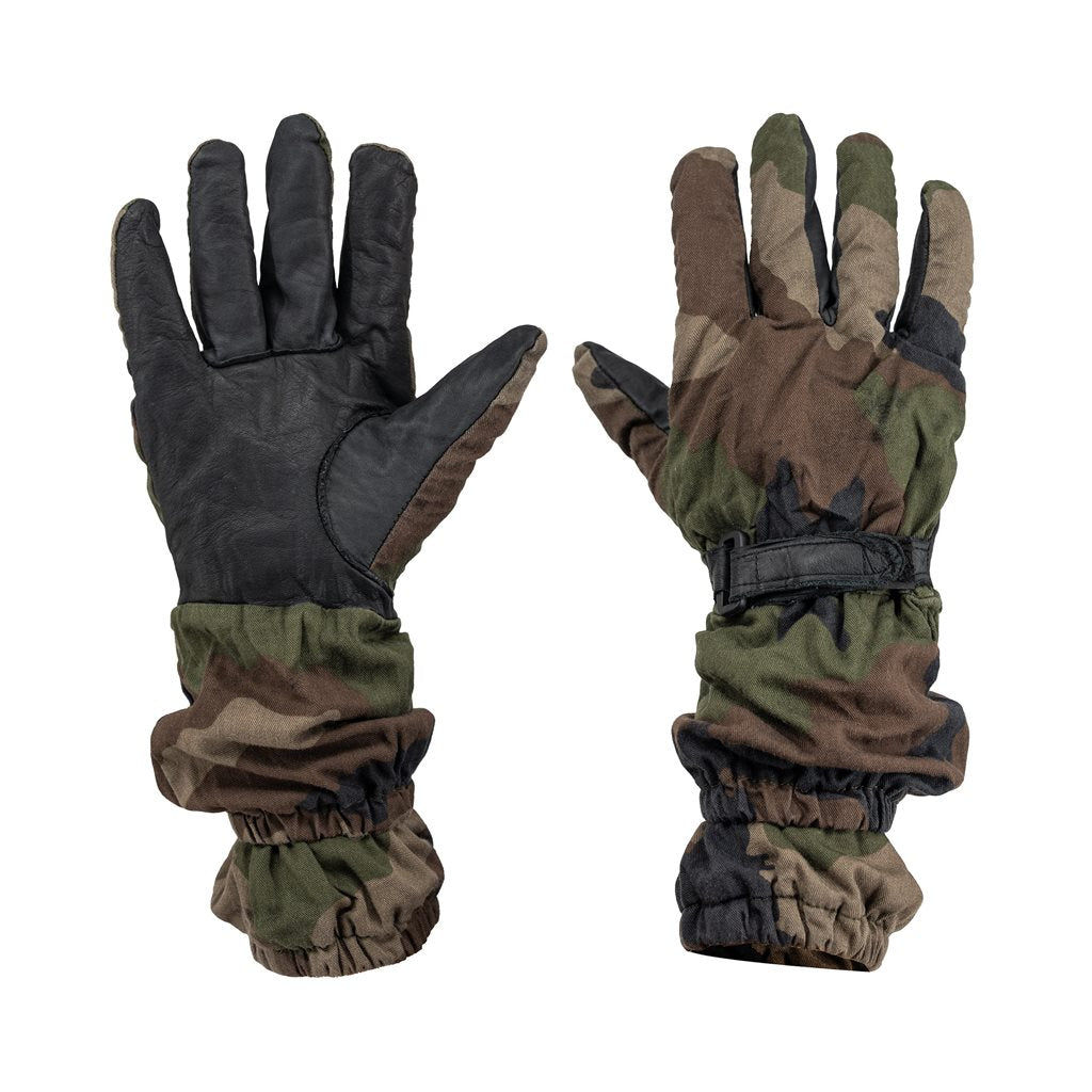 Guantes de cinco dedos franceses CCE usados - original militar