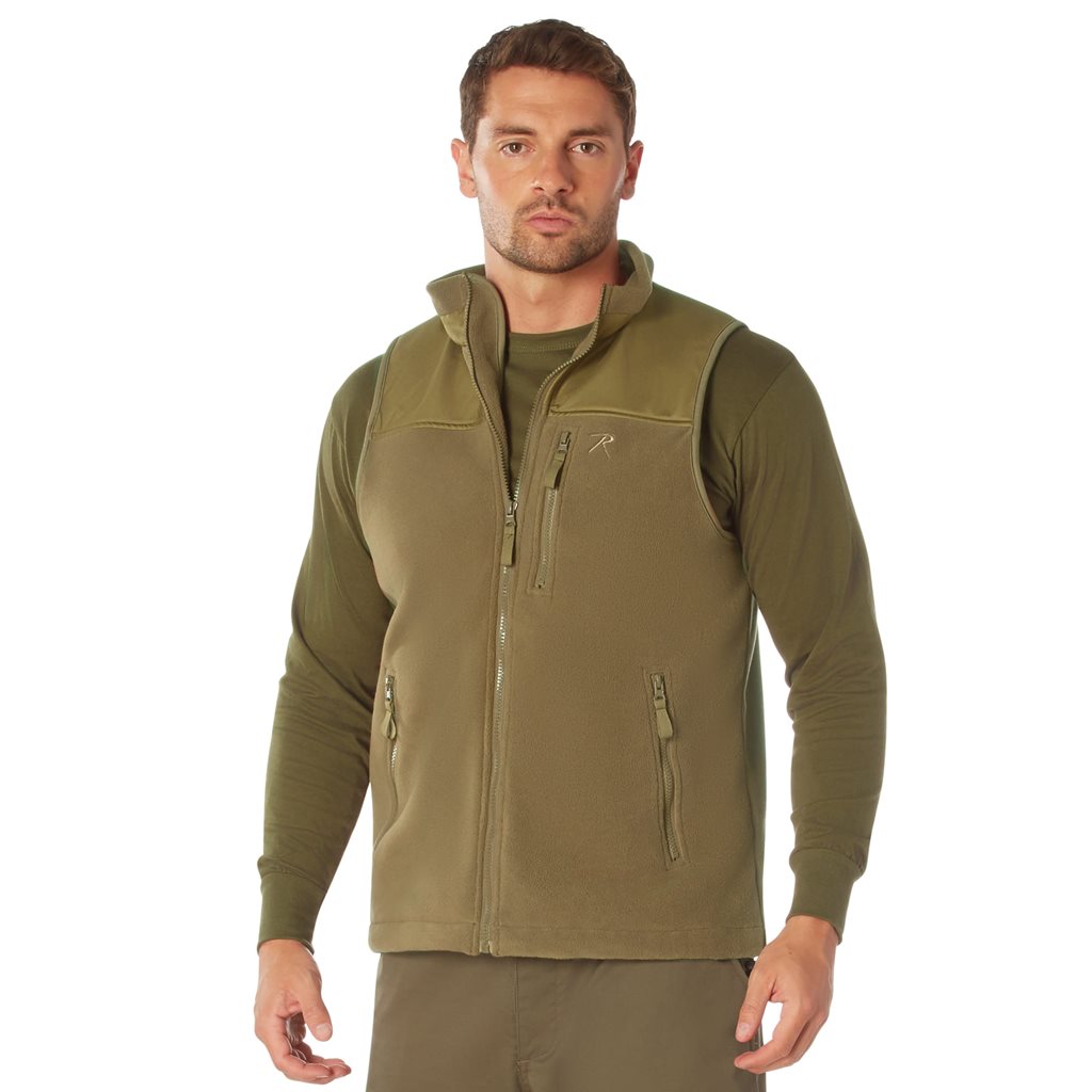 Chaleco fleece táctico SPEC OPS color coyote, cálido y de bajo perfil