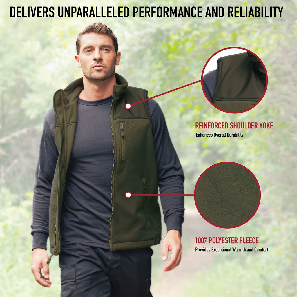 Chaleco fleece táctico SPEC OPS verde, cálido y perfil bajo