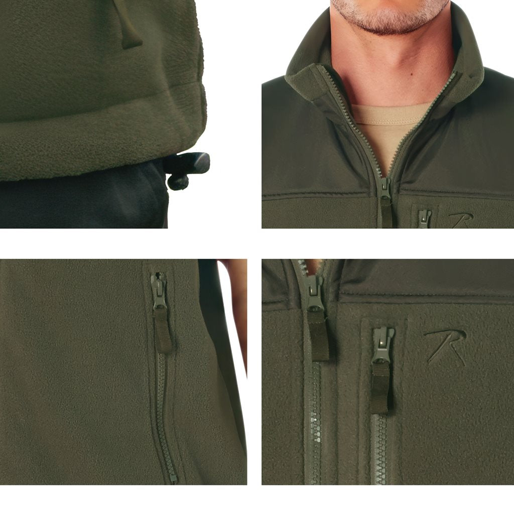 Chaleco fleece táctico SPEC OPS verde, cálido y perfil bajo