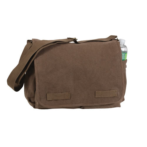 Bolso vintage bandolera 38 x 28 x 15 cm en lona de algodón resistente