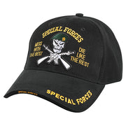Gorra negra estilo béisbol DELUXE SPECIAL FORCES con visera en capas y logo bordado