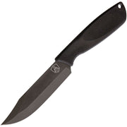 Cuchillo SPEC PLUS ALPHA SURVIVAL de hoja fija clip point en acero 1075 con mango de goma sintética