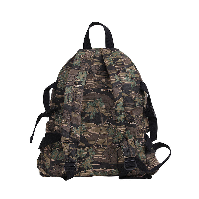 Mochila vintage compact verde en lona de algodón con aspecto lavado