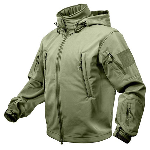 Chaqueta Tactical softshell verde con capucha