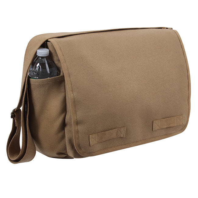 Bolso vintage bandolera 38 x 28 x 15 cm en lona de algodón resistente