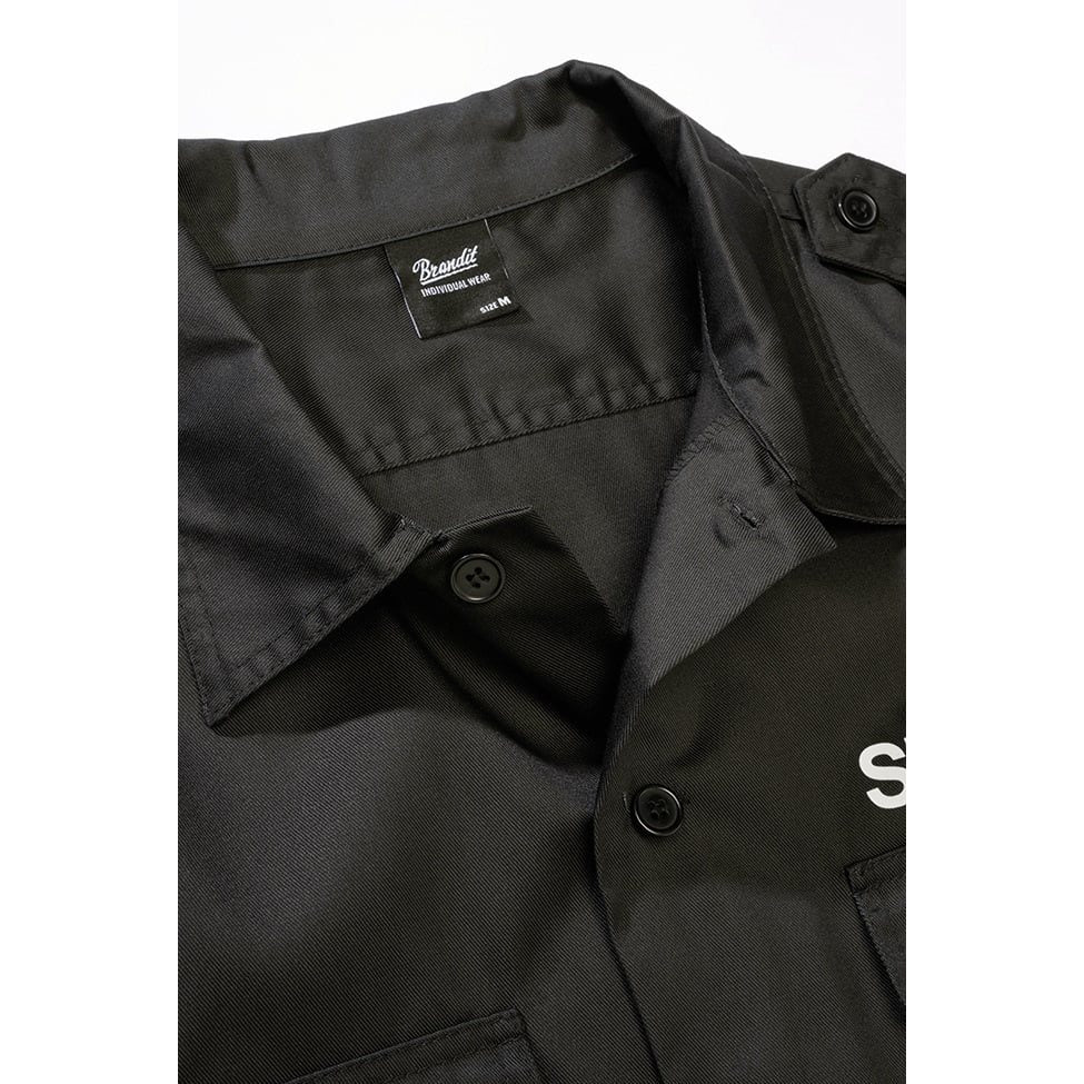 Camisa US SECURITY negra manga larga con dos bolsillos de pecho y rótulos SECURITY