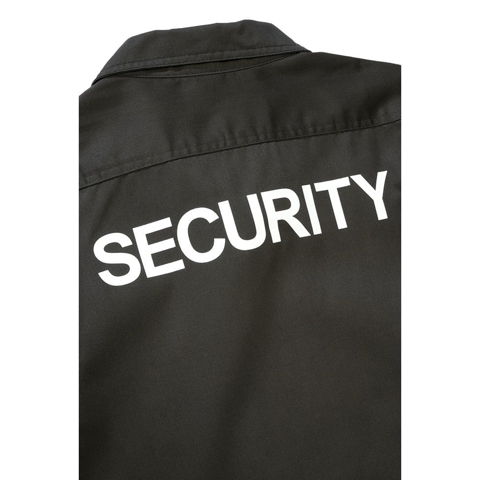 Camisa US SECURITY negra manga larga con dos bolsillos de pecho y rótulos SECURITY