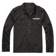 Camisa US SECURITY negra manga larga con dos bolsillos de pecho y rótulos SECURITY