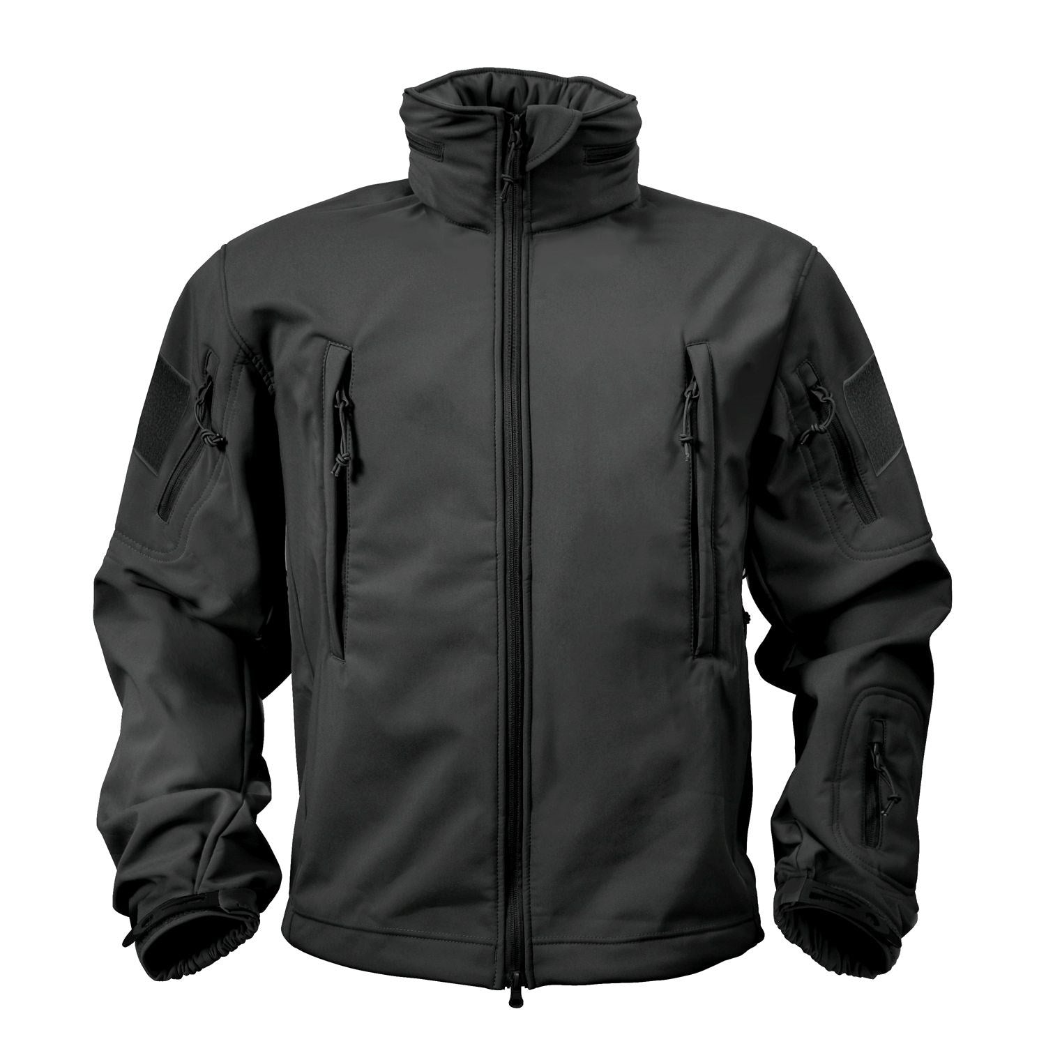 Chaqueta Tactical softshell negra con capucha