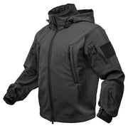 Chaqueta Tactical softshell negra con capucha