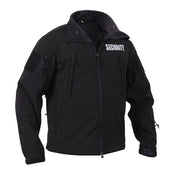 Chaqueta softshell SECURITY negra con capucha, vista frontal