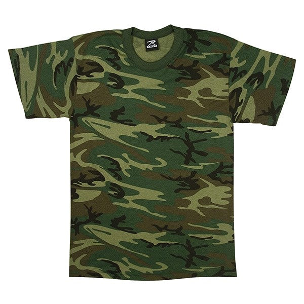 Camiseta camuflaje Rothco WOODAND SUPER, 60% algodón 40% poliéster