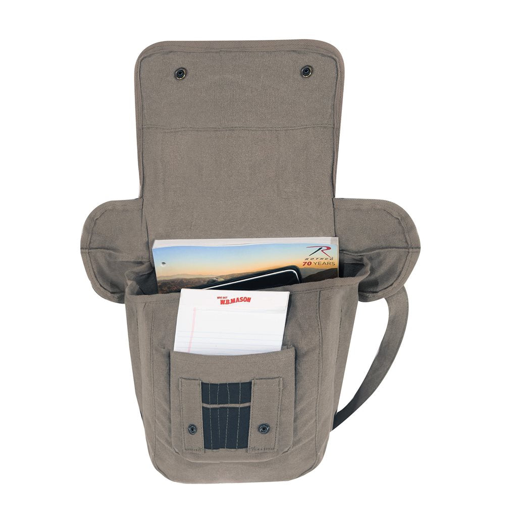 Bolso bandolera vintage MAP CASE SAGE en lona de algodón, apto para iPad