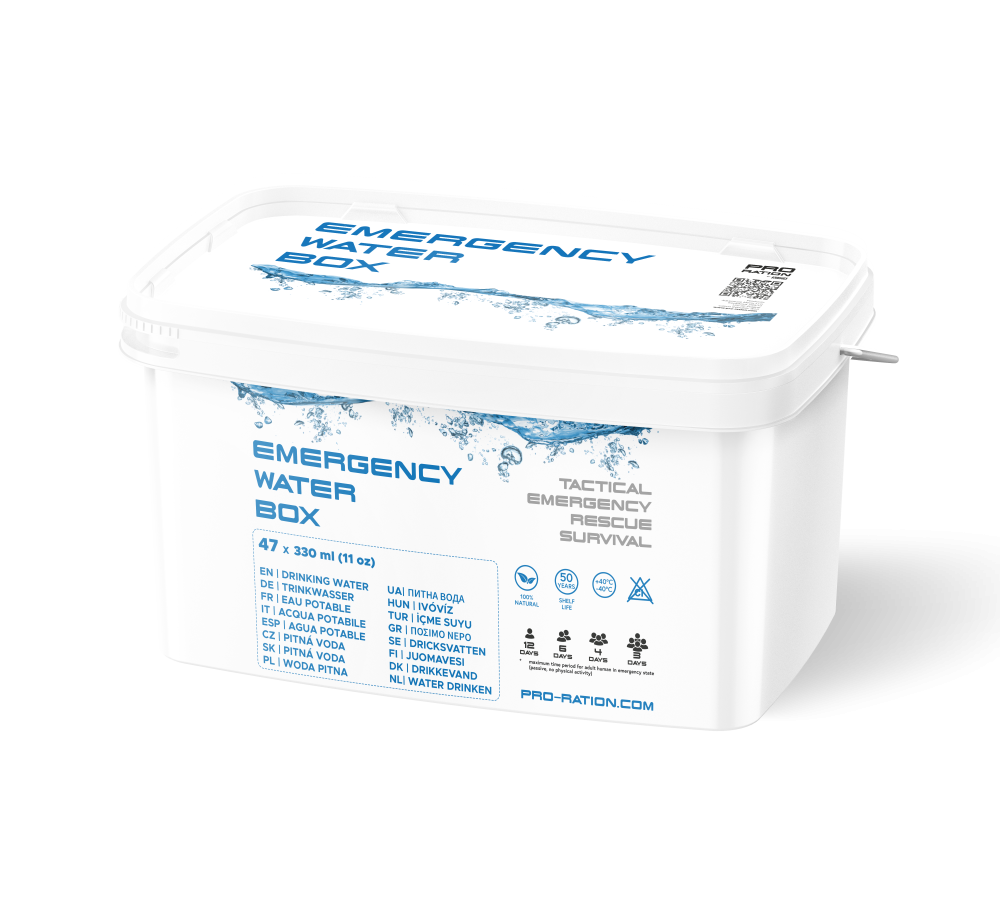 Caja Completa de Agua de Emergencia - Agua Potable de Larga Duración