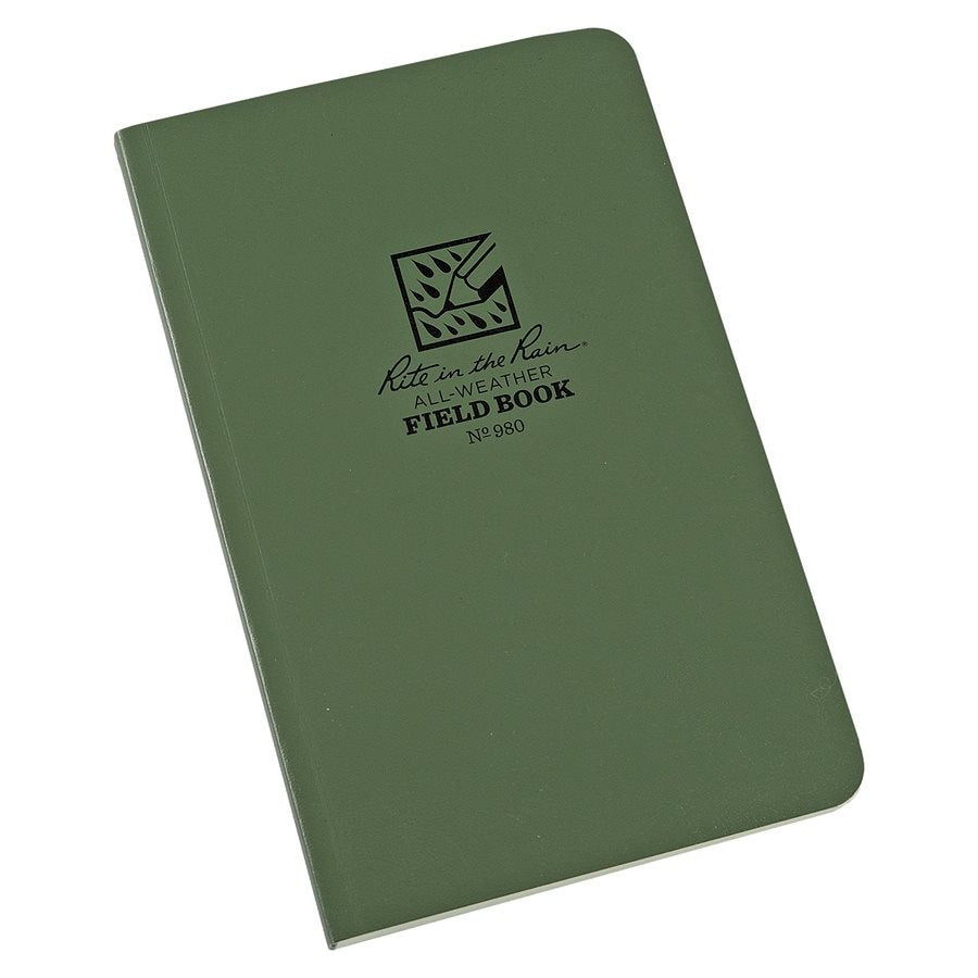 Bloc impermeable TACTICAL Field Book verde, 160 páginas, tapas resistentes