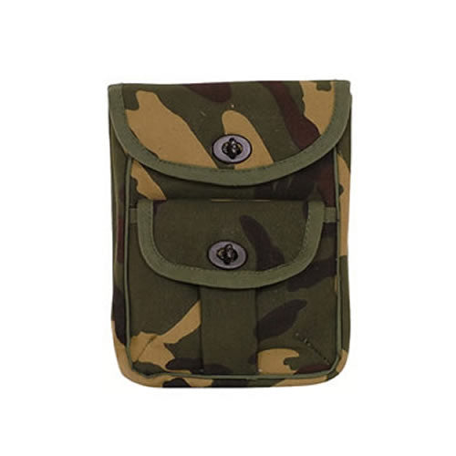 Funda CANVAS grande Coyote de lona de algodón con dos bolsillos y cierre metálico