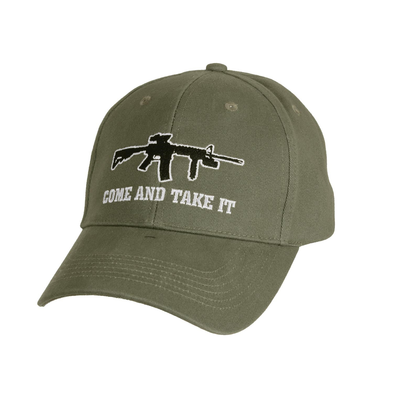 Gorra de béisbol verde con bordado COME AND TAKE IT, 100% algodón peinado