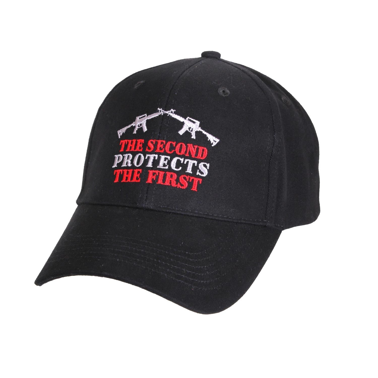 Gorra DELUXE 2nd PROTECTS 1st negra con visera rígida tipo sándwich
