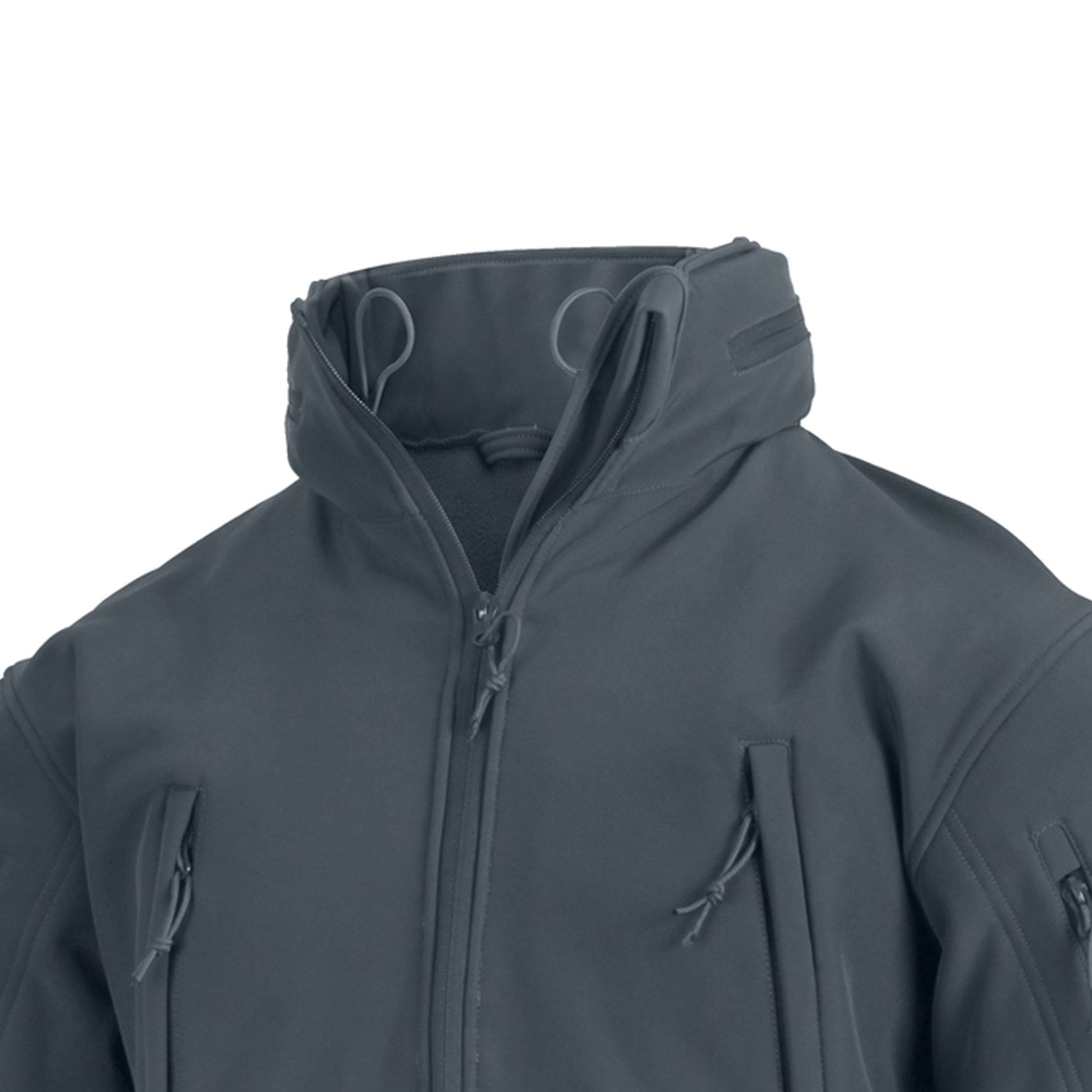 Chaqueta Tactical softshell gris con capucha