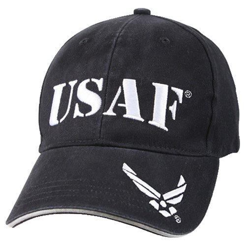 Gorra vintage USAF azul con visera reforzada y bordado