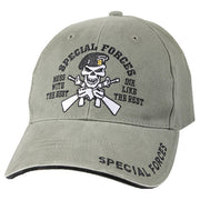 Gorra vintage verde SPECIAL FORCES con bordado y visera reforzada, talla única ajustable