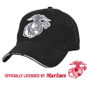 Gorra USMC Globe & Anchor negra con bordado