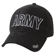 Gorra de béisbol DELUXE ARMY EAGLE negra con inscripción 3D ARMY y bordado gris, 100% algodón peinado