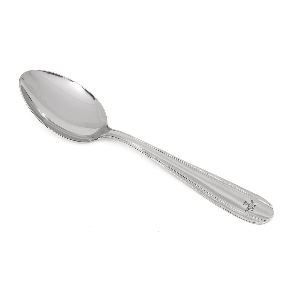 Cuchara grande italiana Inoxriv de acero inoxidable brillante, mango decorado, 230 mm