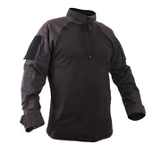 Camisa táctica COMBAT negra con cremallera