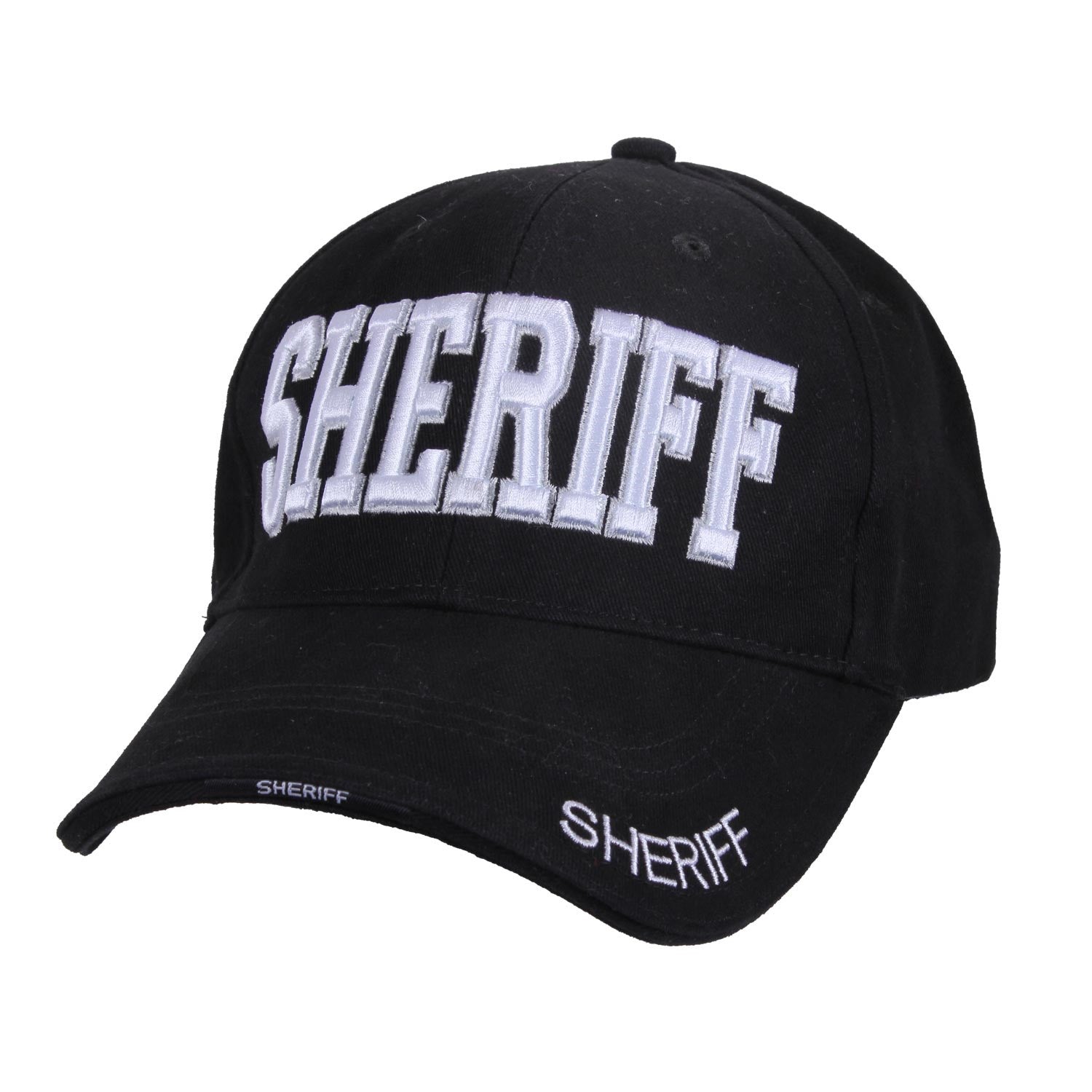 Gorra DELUXE SHERIFF negra con visera rígida y perfil bajo, talla ajustable