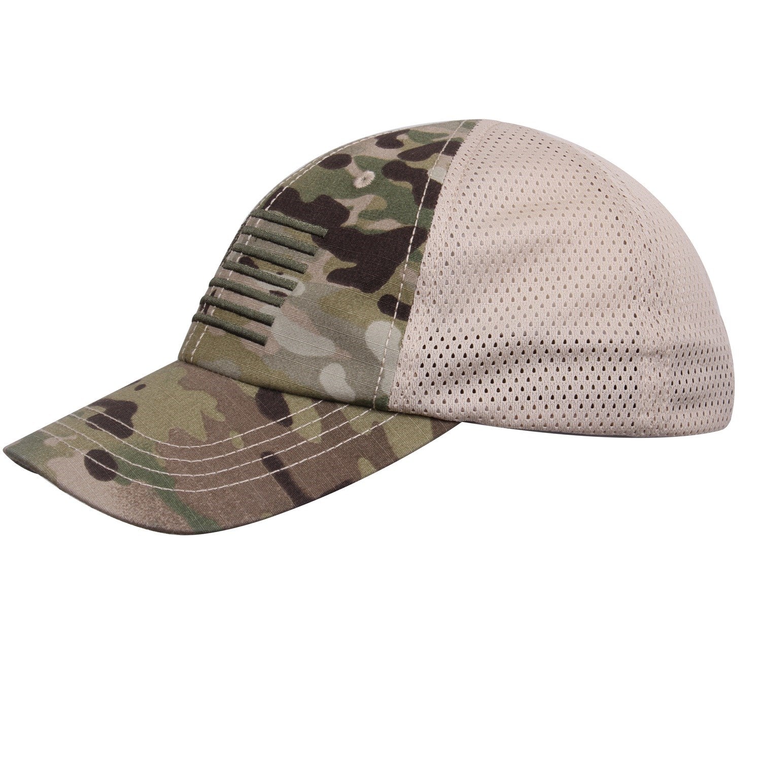 Gorra de béisbol con bandera de Estados Unidos bordada, malla trasera y cierre de velcro