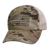 Gorra de béisbol con bandera de Estados Unidos bordada, malla trasera y cierre de velcro
