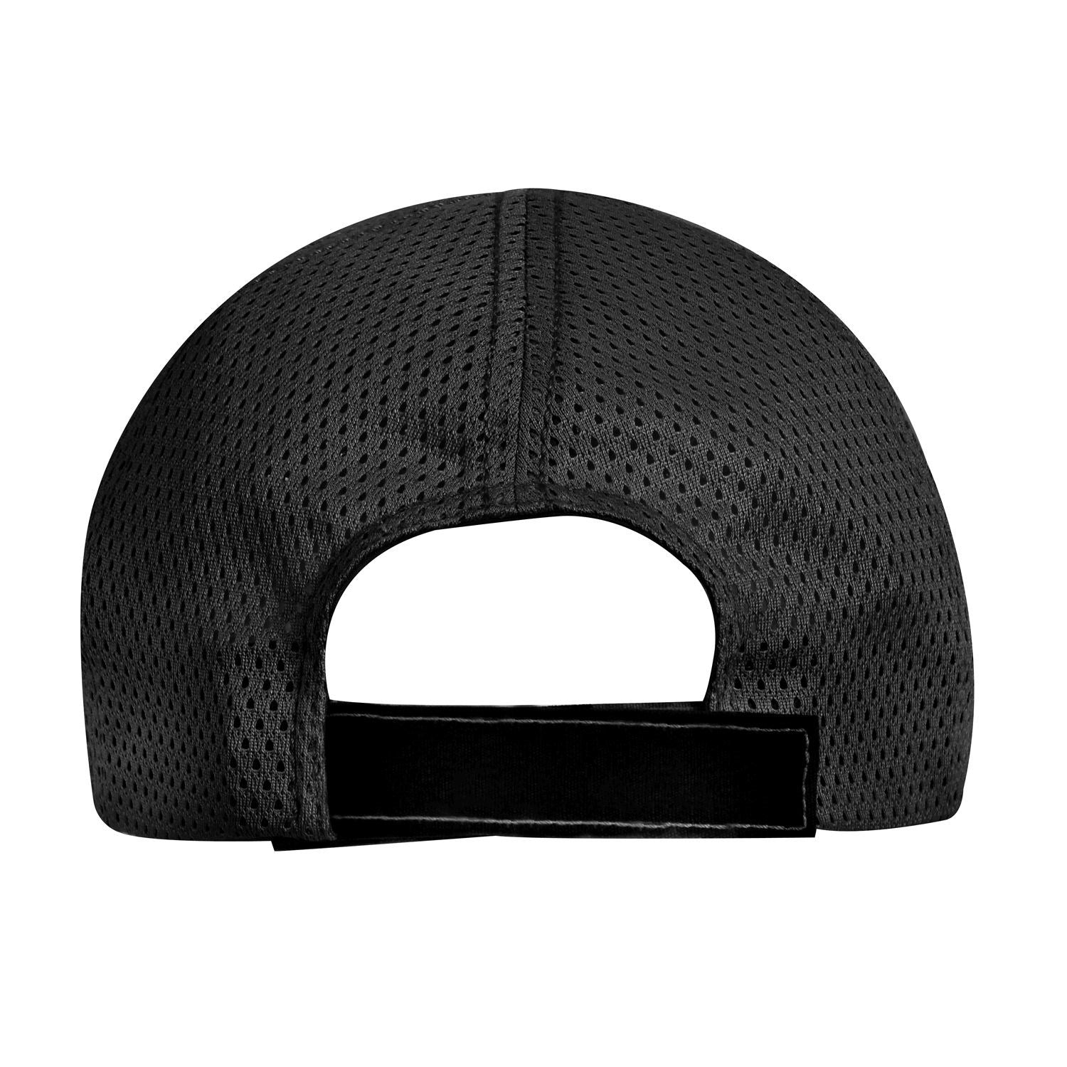 Gorra negra de malla con bandera EE. UU. bordada y línea azul, ajustable