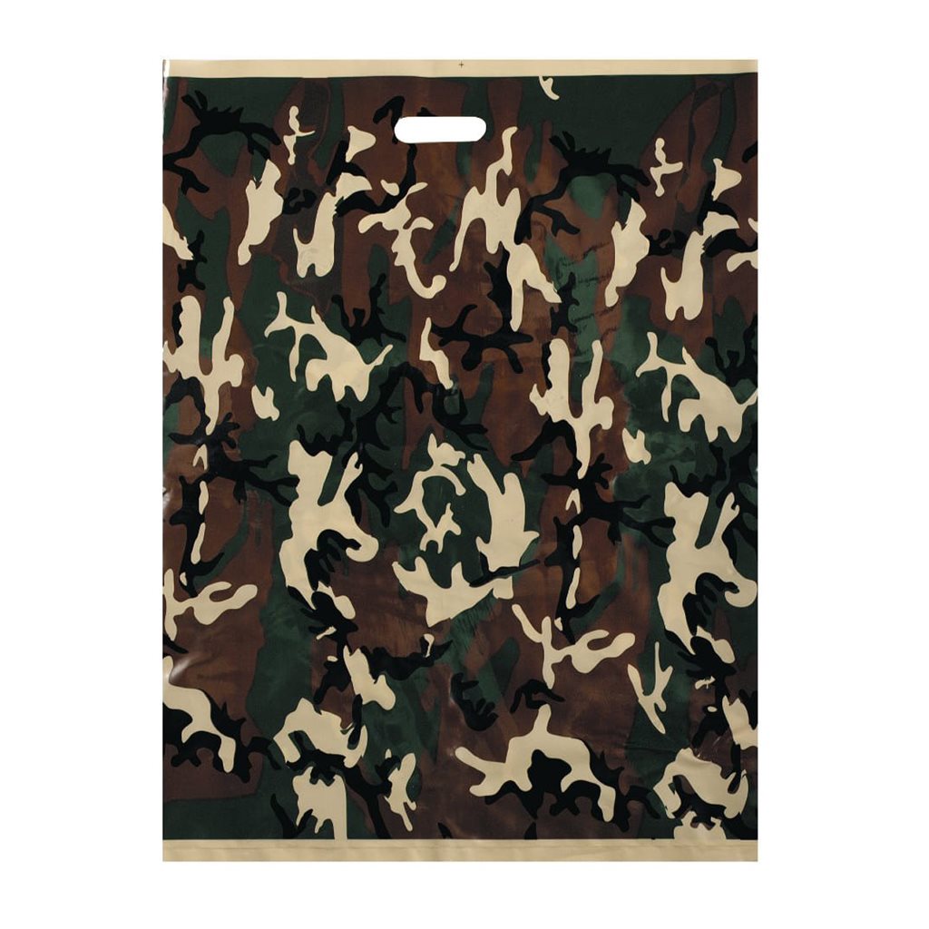Bolsa de plástico grande con camuflaje Woodland 61 x 45 cm