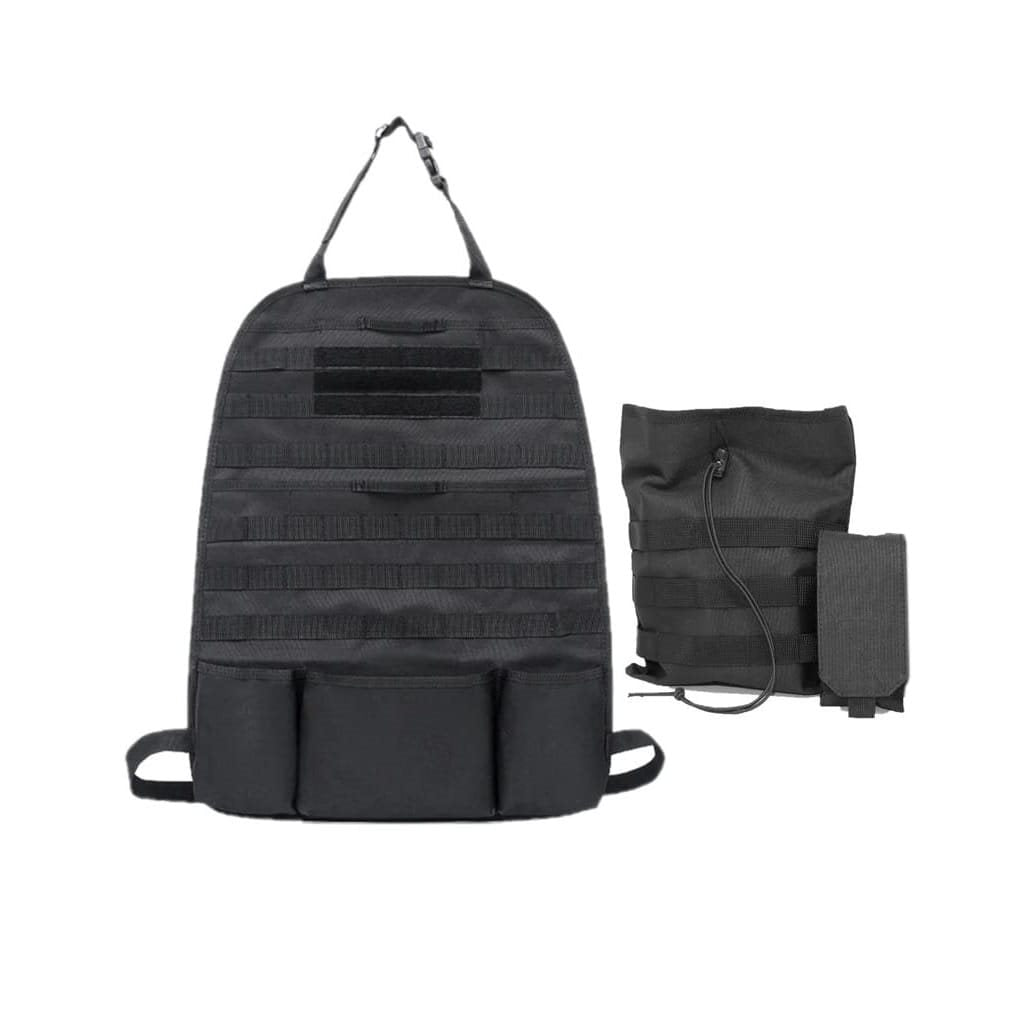 Panel táctico MOLLE negro para respaldo de asiento de coche