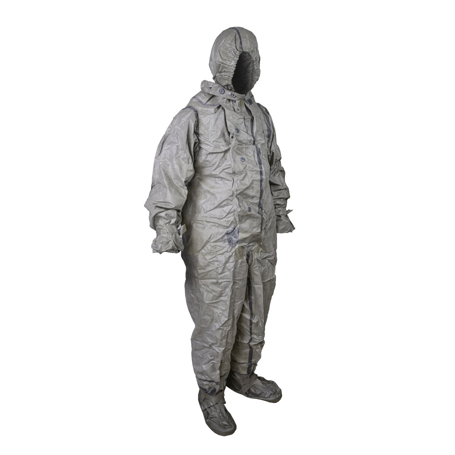 Traje antichímico NVA gris, talla 1/1 para persona de hasta 160 cm