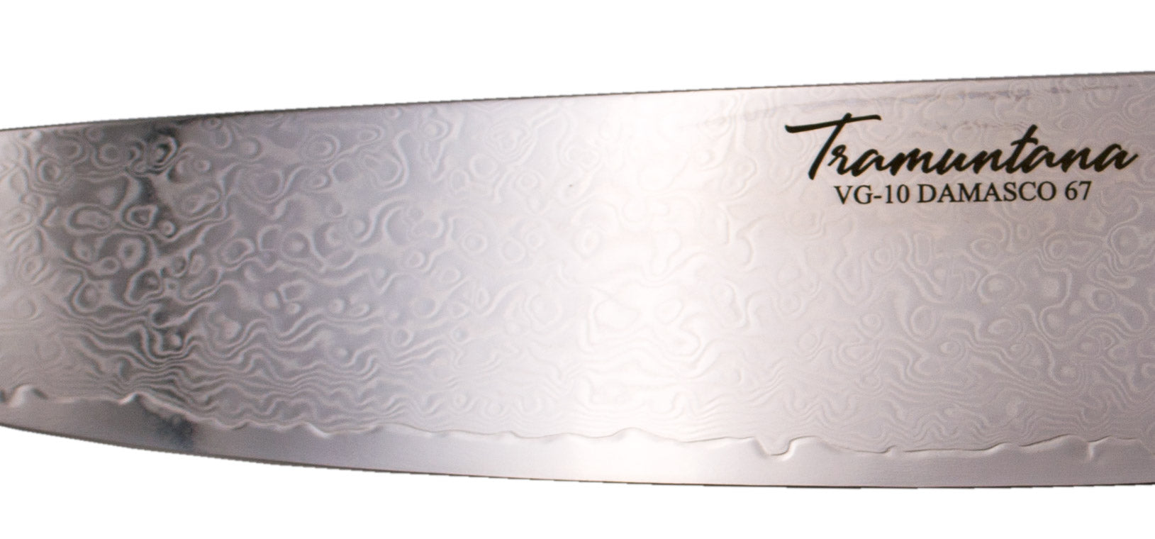 Detalle filo Cuchillo Cocina Tramuntana Chef Damasco VG10

