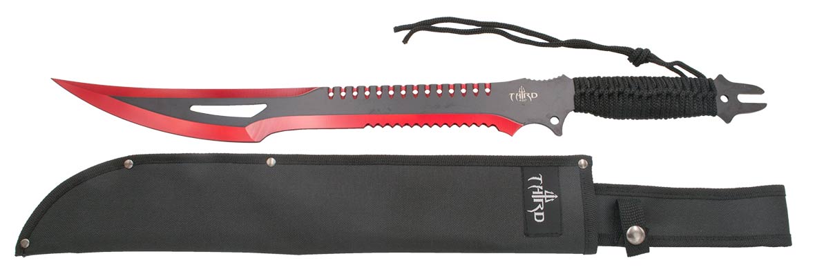 Third Machete Cane Knife 420 Steel 47 cm Grey Red