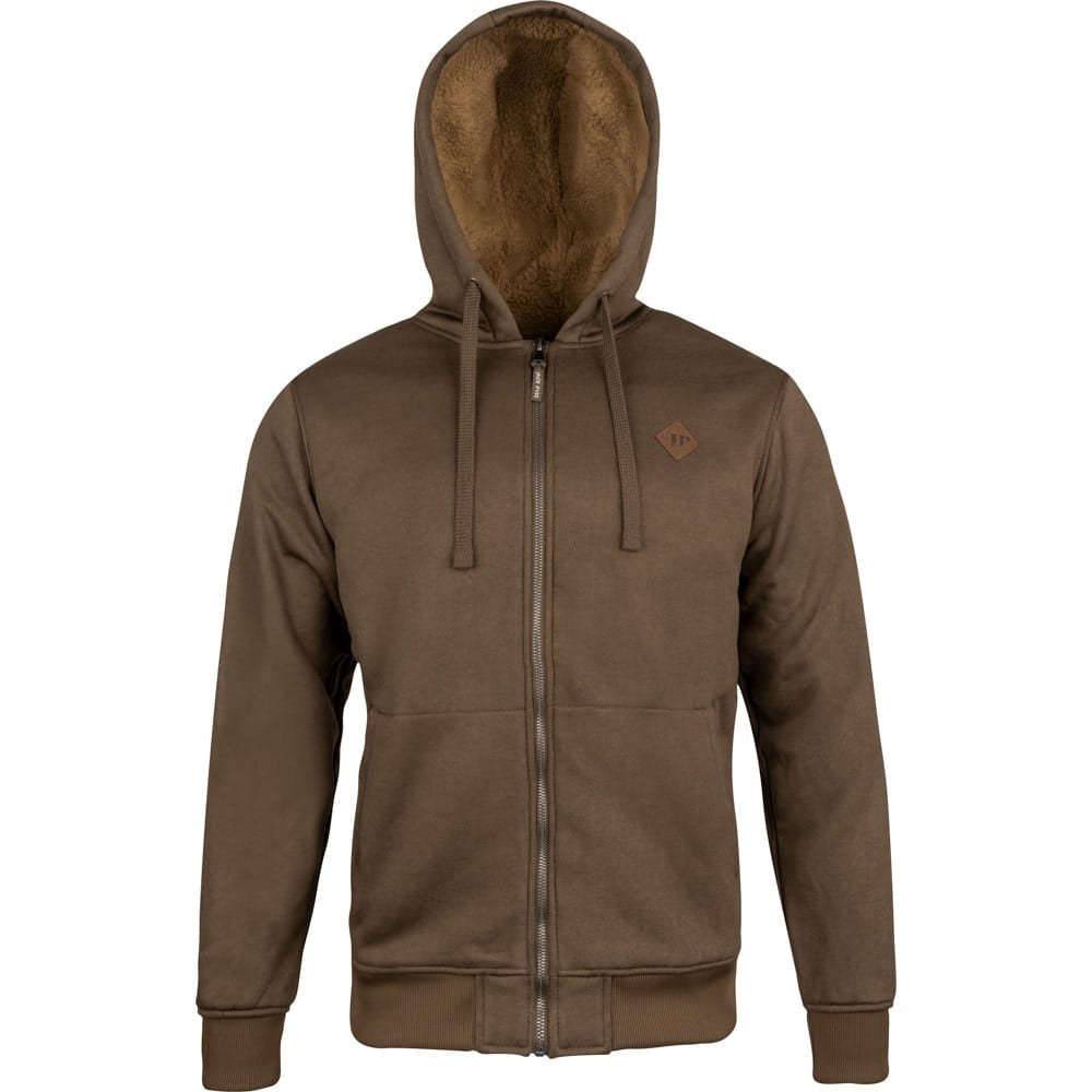 Sudadera Jack Pyke Yakka con forro sherpa, cremallera frontal y capucha con ribete de pelo