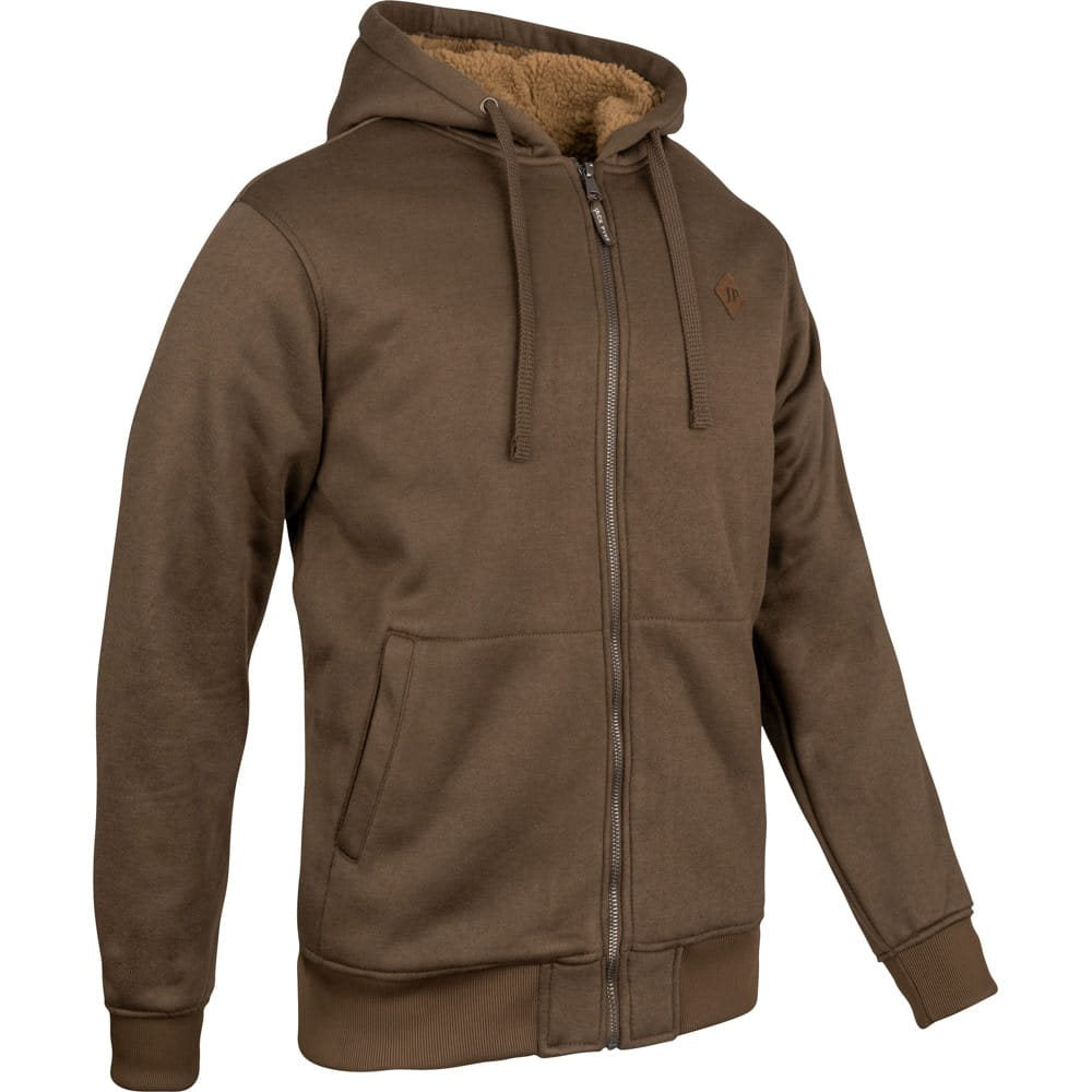 Sudadera Jack Pyke Yakka con forro sherpa, cremallera frontal y capucha con ribete de pelo