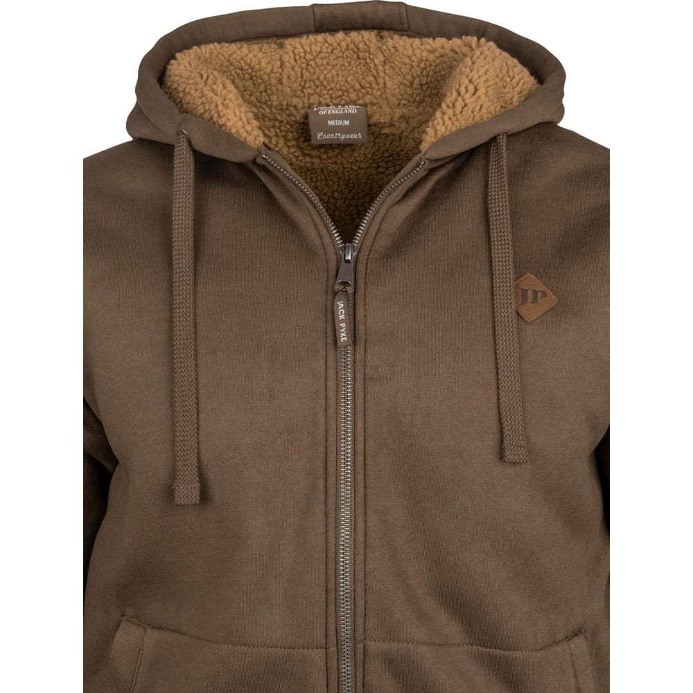 Sudadera Jack Pyke Yakka con forro sherpa, cremallera frontal y capucha con ribete de pelo