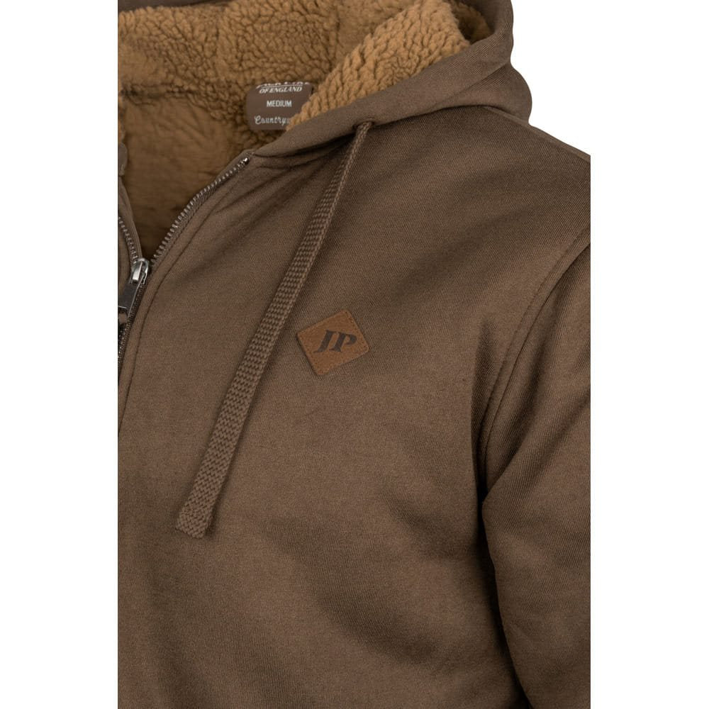 Sudadera Jack Pyke Yakka con forro sherpa, cremallera frontal y capucha con ribete de pelo