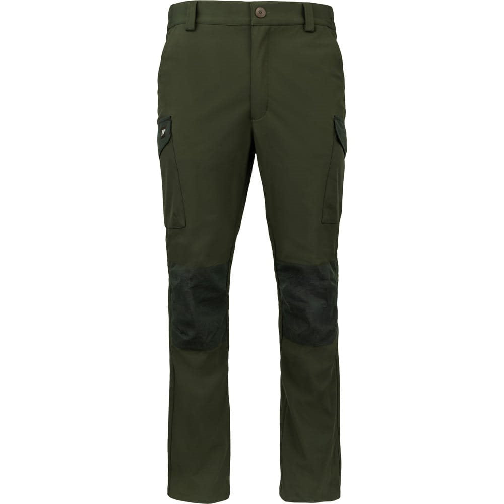 Pantalones softshell verdes con seis bolsillos y refuerzo en las rodillas