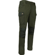 Pantalones softshell verdes con seis bolsillos y refuerzo en las rodillas