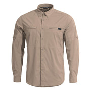 Camisa WAYNE SUNPROOF kaki, ligera y elástica con protección UPF 50+ y certificado Oeko-Tex 100