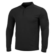 Camiseta táctica SQUADFORCE RUGBY negra de manga larga, material ligero y transpirable con protección solar UPF 50+